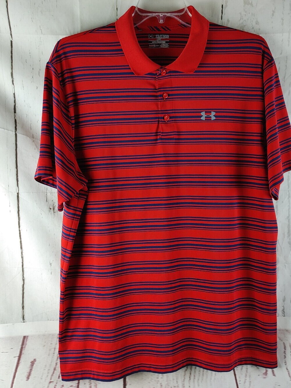 Under Armour Men’s Red Striped Polo Shirt Size 2XL